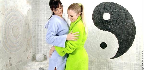  Bathtub Beauties by Sapphic Erotica - Sally and Salma have lesbian fun